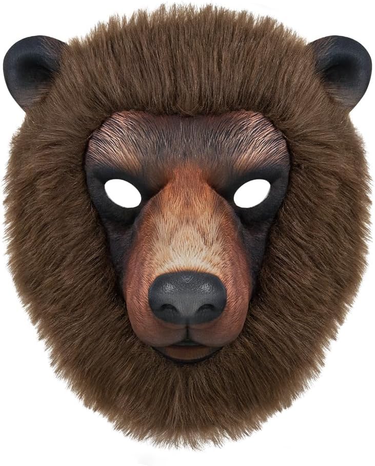 Brown Bear Furry Full Face — WeirdThingsToBuy weird find