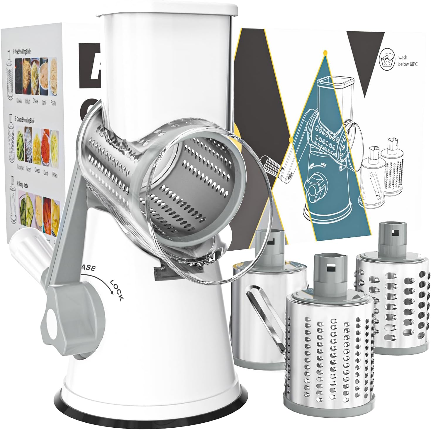 Cambom Rotary Cheese Grater Hand Energy — WeirdThingsToBuy weird find