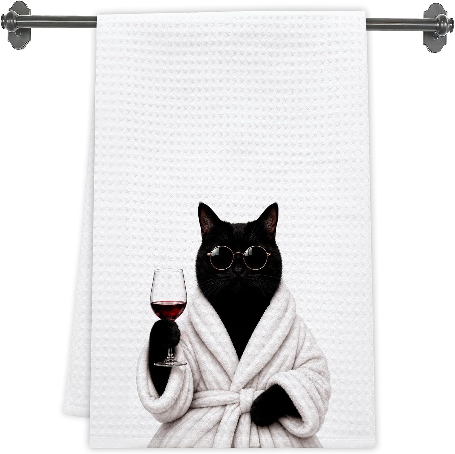 Cat Hand Towels Black Cat Energy — WeirdThingsToBuy weird find