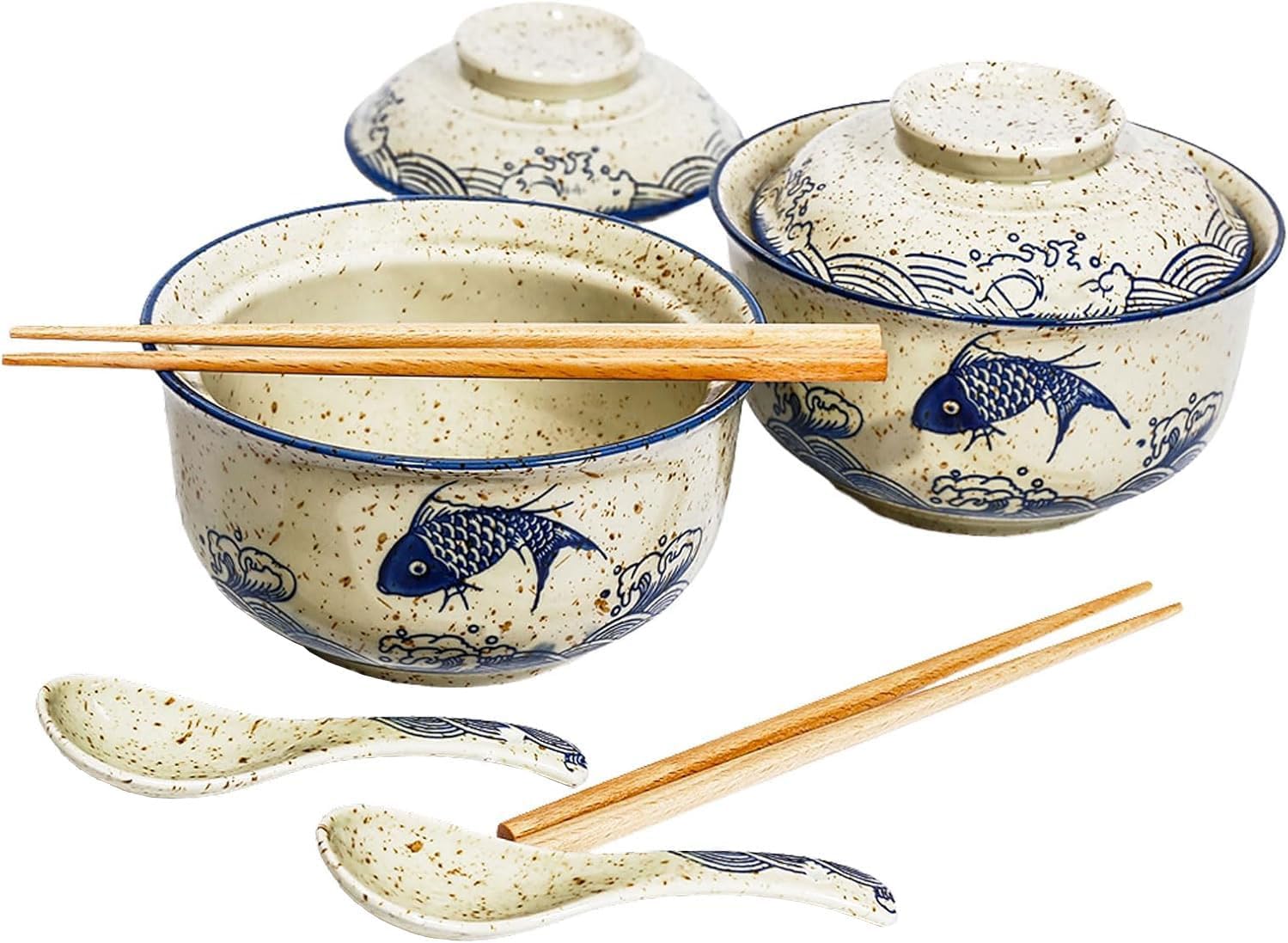 Ceramic Ramen Bowl Set 800ml — WeirdThingsToBuy weird find