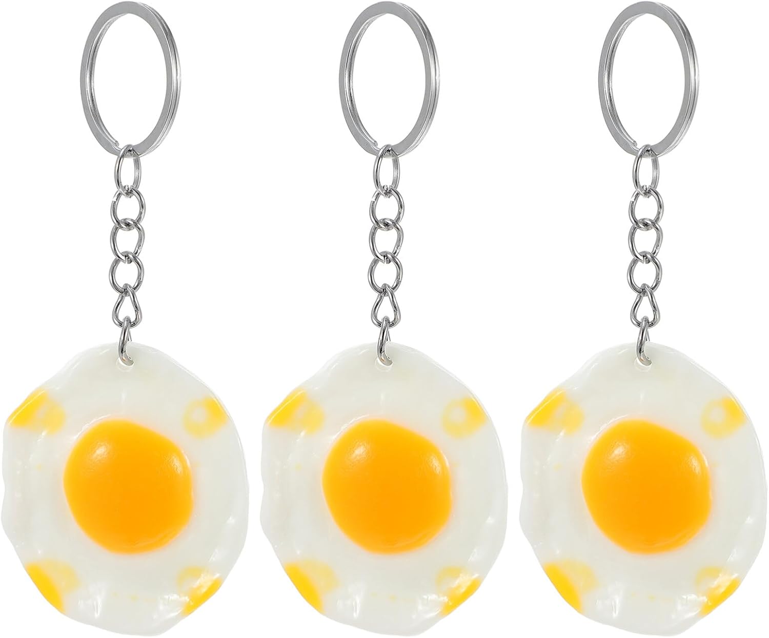 Certified 10pcs Poached Egg Keychain Food — WeirdThingsToBuy weird find