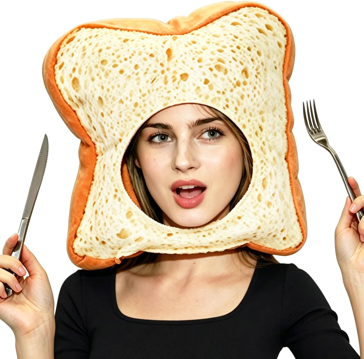 Certified 2023 Cute Toast Hat Plush — WeirdThingsToBuy weird find