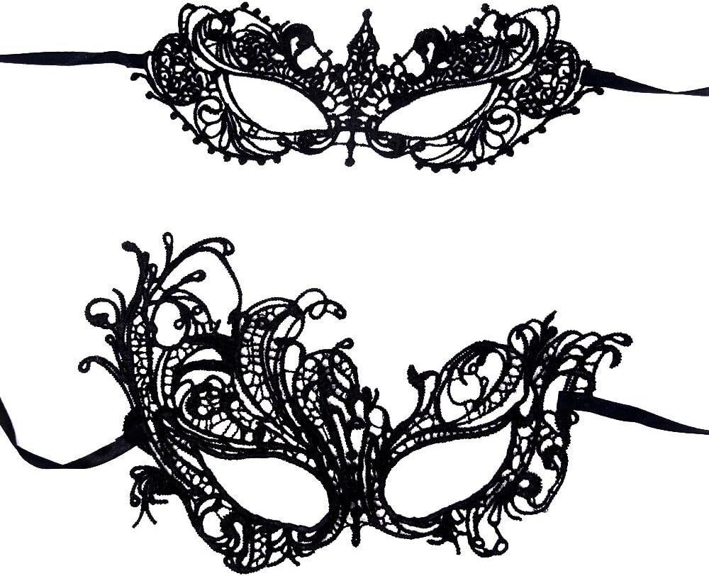 Certified 2pcs Mysterious Fun Lace Masks — WeirdThingsToBuy weird find