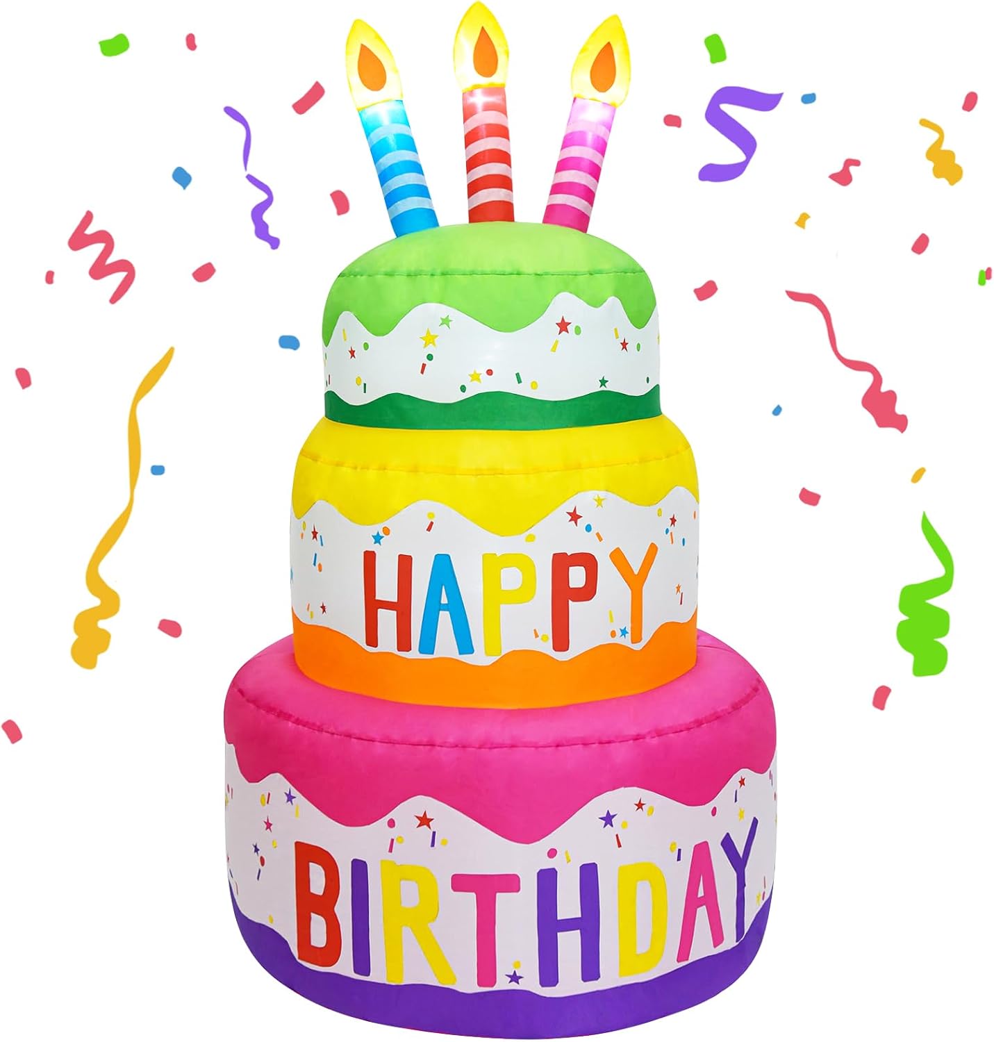 Certified 4 ft Happy Birthday Inflatable — WeirdThingsToBuy weird find