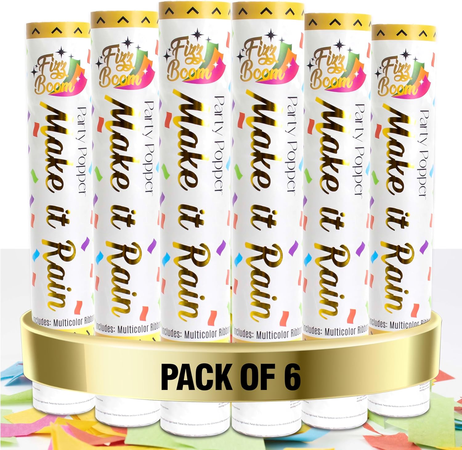Certified 6 Pack Biodegradable Confetti Poppers — WeirdThingsToBuy weird find