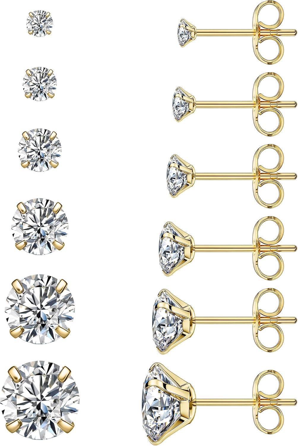 Certified 6 Pairs Stud Earrings Set — WeirdThingsToBuy weird find
