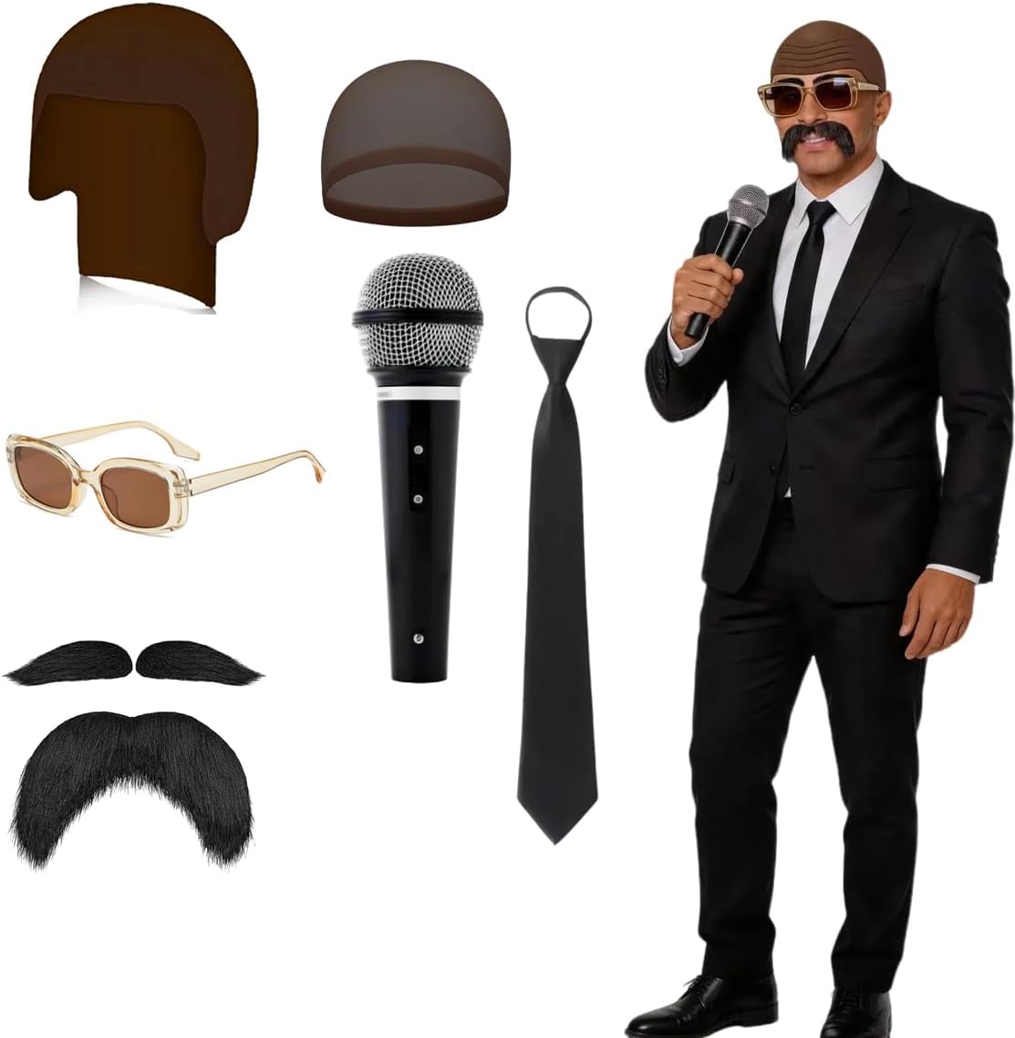 Certified 6pcs Bald Cap Costume Set — WeirdThingsToBuy weird find