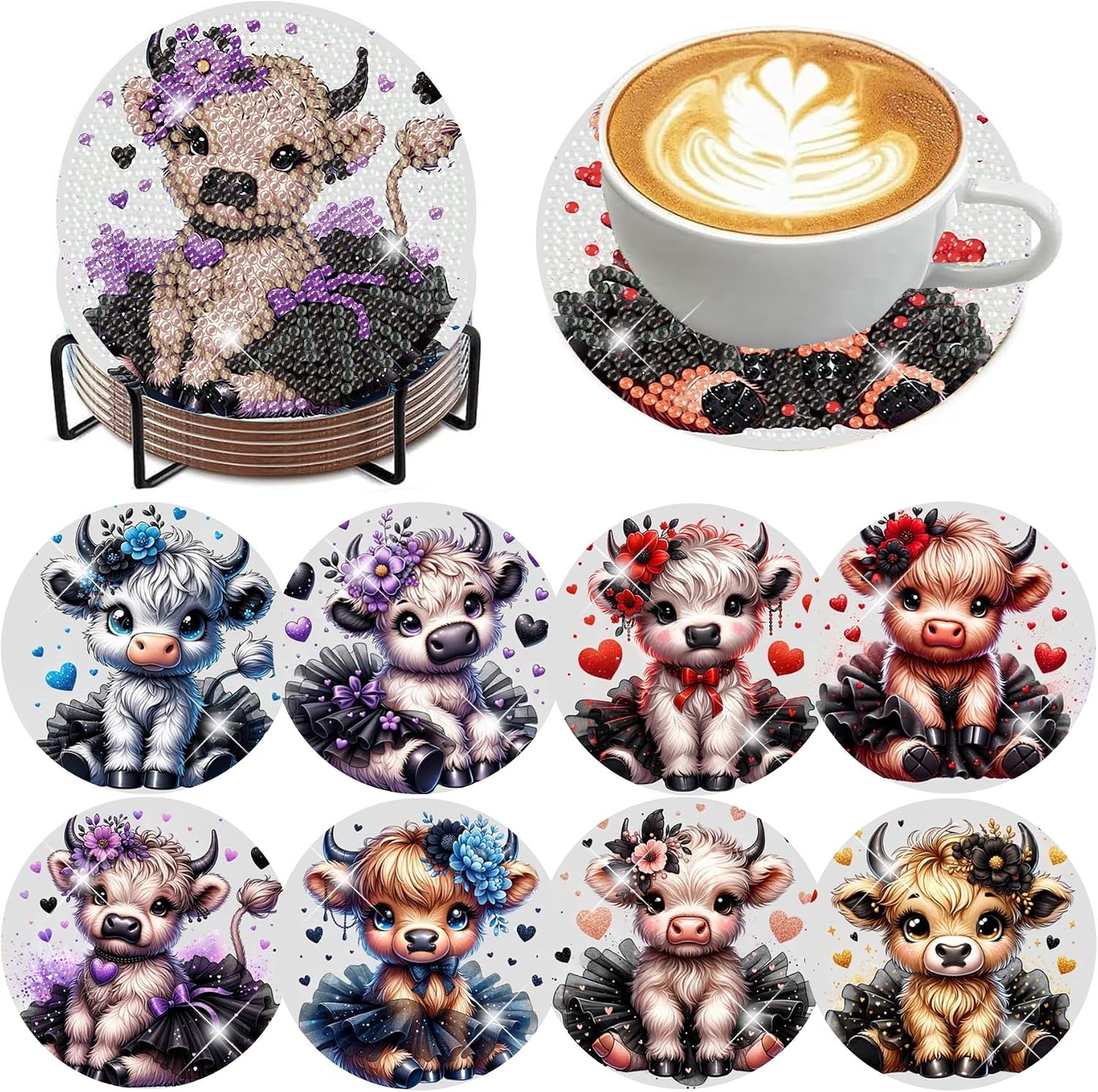 Certified 8 Pack Diamond Art Coasters — WeirdThingsToBuy weird find