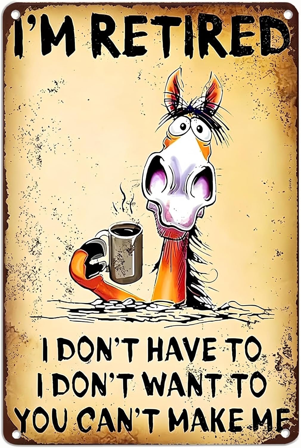 Certified 8x12 Inch Funny Retirement Metal — WeirdThingsToBuy weird find