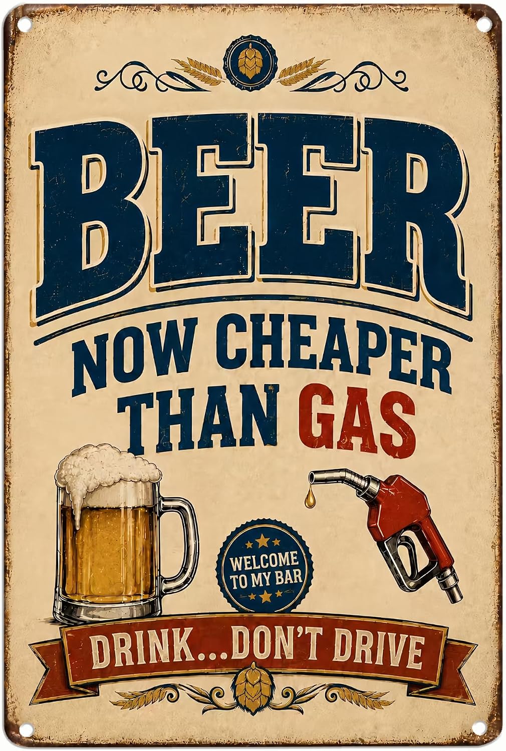 Certified 8x12in Funny Vintage Beer Metal — WeirdThingsToBuy weird find