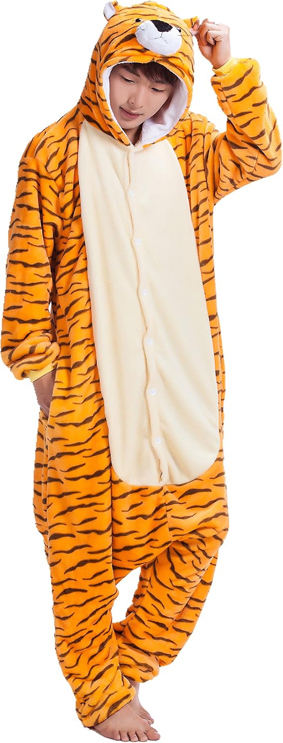 Certified Adult Tiger Suit Pajamas Kigurumi — WeirdThingsToBuy weird find