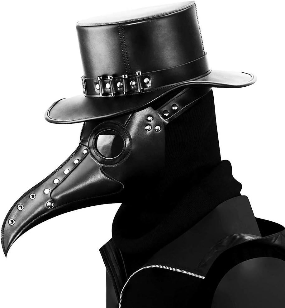 Certified Black Leather Plague Doctor Mask — WeirdThingsToBuy weird find