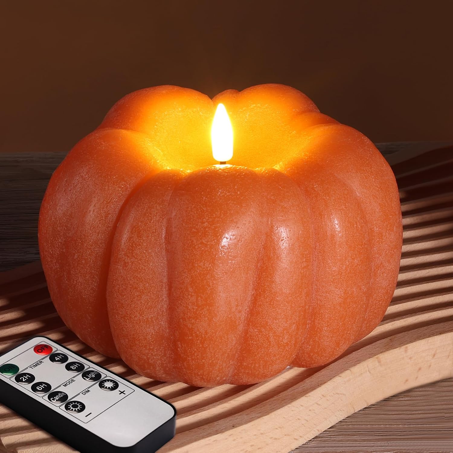 Certified Burnt Orange Pumpkin Fall Flameless — WeirdThingsToBuy weird find