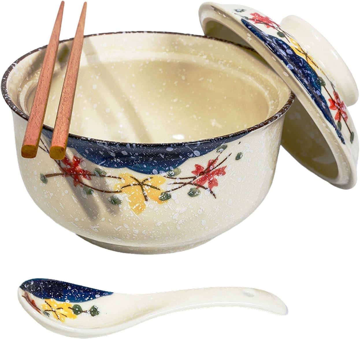 Certified Ceramic Ramen Bowl Set 800ml — WeirdThingsToBuy weird find