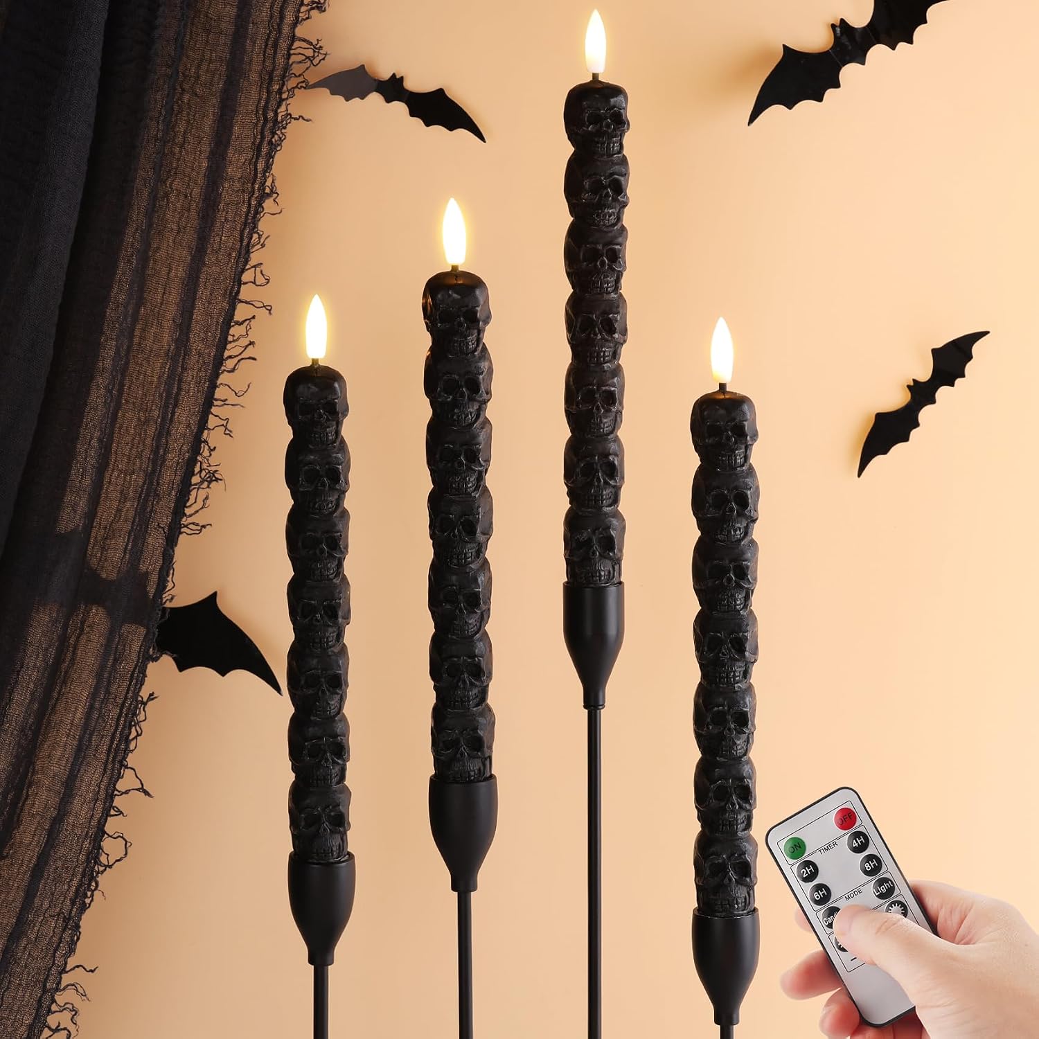 Certified Eywamage Black Skull Halloween Flameless — WeirdThingsToBuy weird find