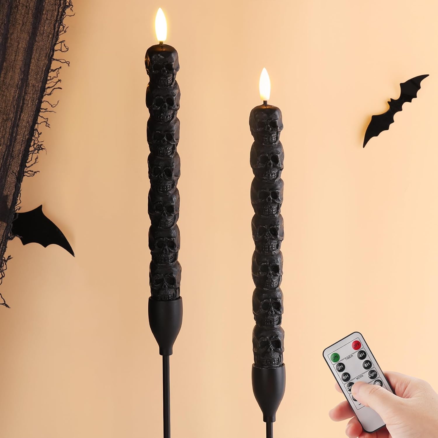 Certified Eywamage Black Skull Halloween Flameless — WeirdThingsToBuy weird find