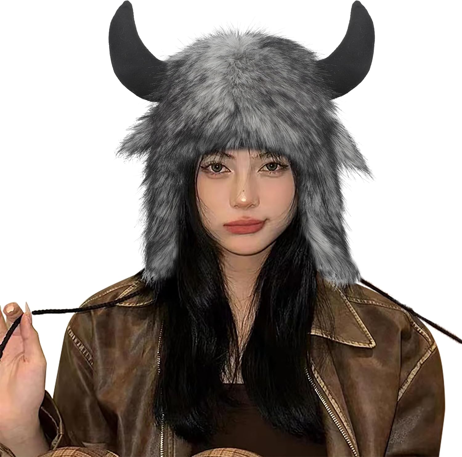 Certified Faux Fur Cowhorn Hat Novelty — WeirdThingsToBuy weird find