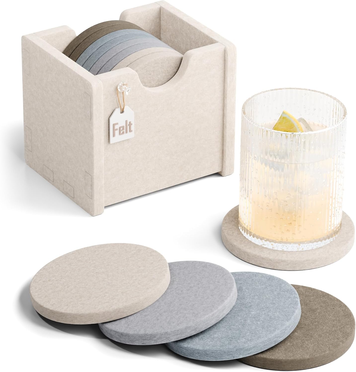 Certified Fluxynara Felt Coasters Holder Drinks — WeirdThingsToBuy weird find