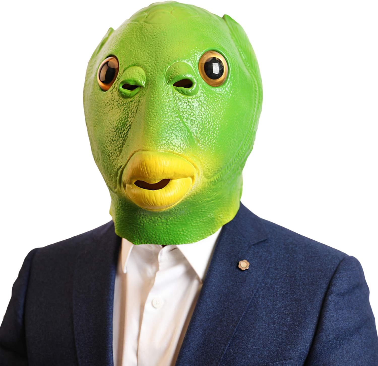 Certified Green Fish Mask Full Head — WeirdThingsToBuy weird find