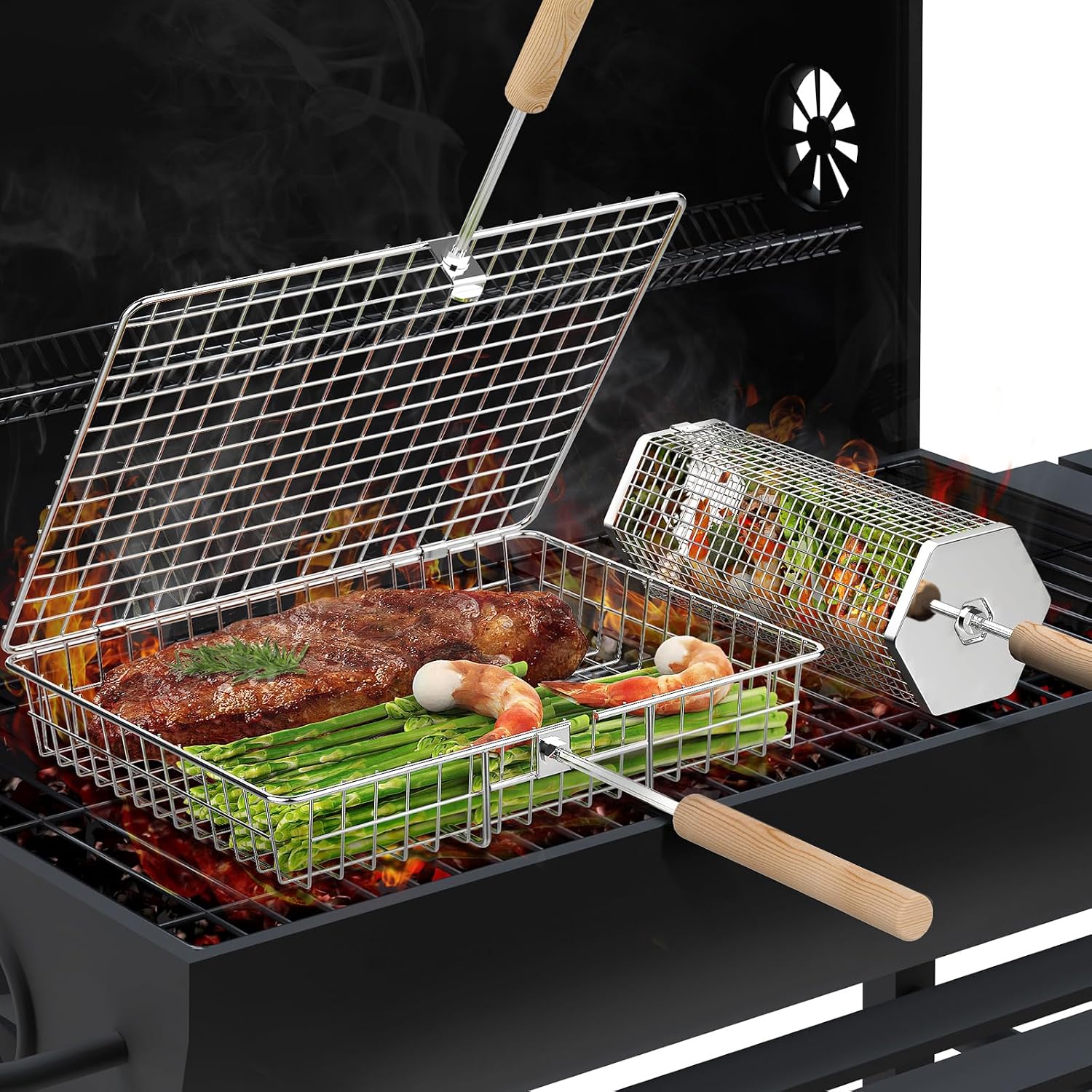 Certified Grill Basket Set Bbq Accessories — WeirdThingsToBuy weird find