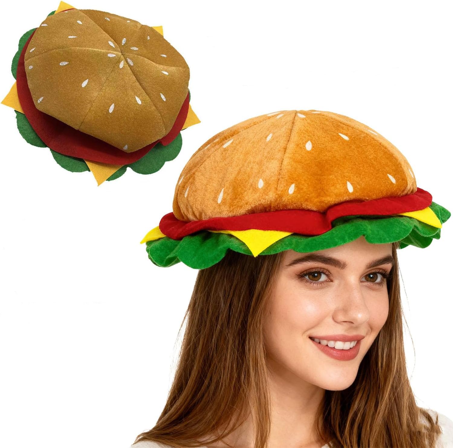 Certified Hamburger Head Hat Funny Hat — WeirdThingsToBuy weird find