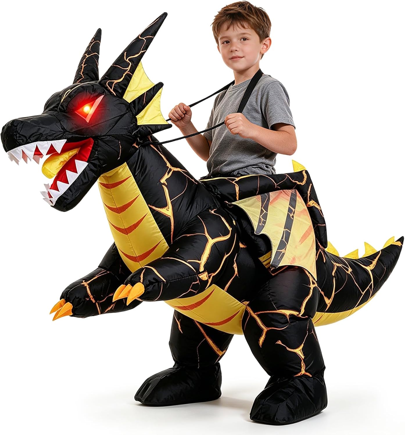 Certified Inflatable Dragon Costume Kids Ride — WeirdThingsToBuy weird find