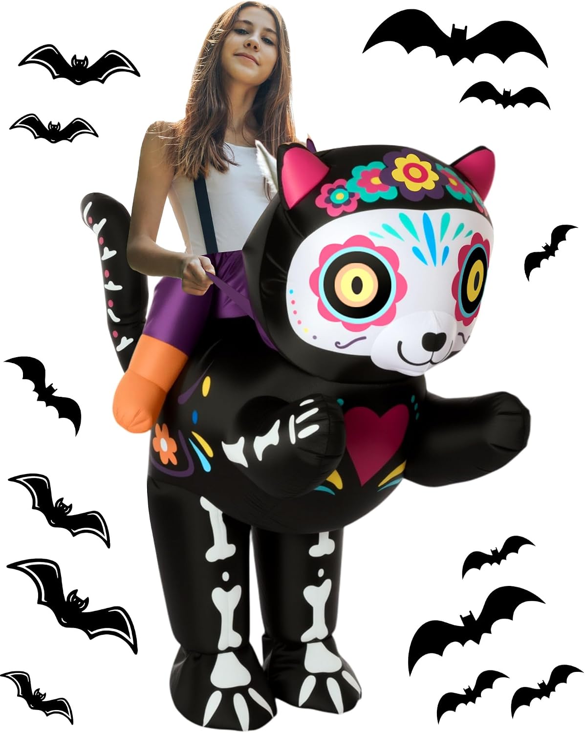 Certified Inflatable Skeleton Cat Halloween Adult — WeirdThingsToBuy weird find