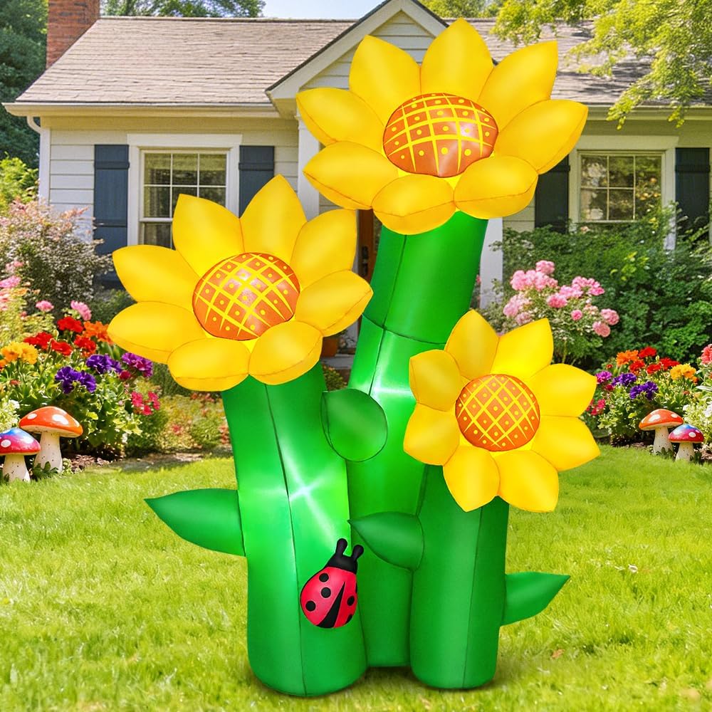 Certified Kooy 6ft Fall Inflatable Sunflowers — WeirdThingsToBuy weird find
