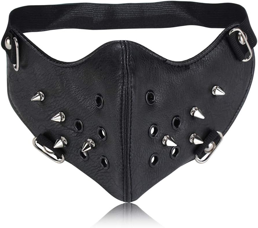 Certified Leather Cosplay Punk Half Face — WeirdThingsToBuy weird find