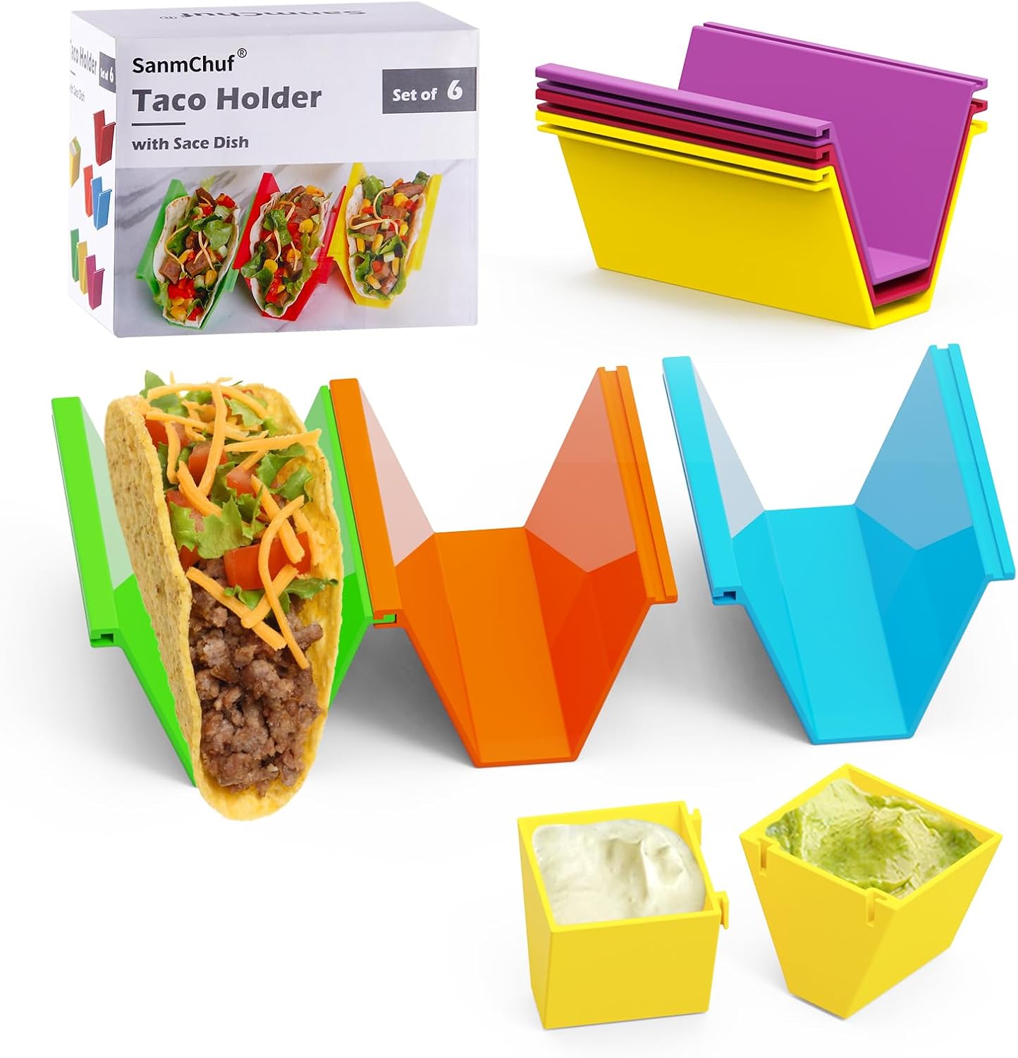 Certified Microwave Safe Taco Holder Colorful — WeirdThingsToBuy weird find