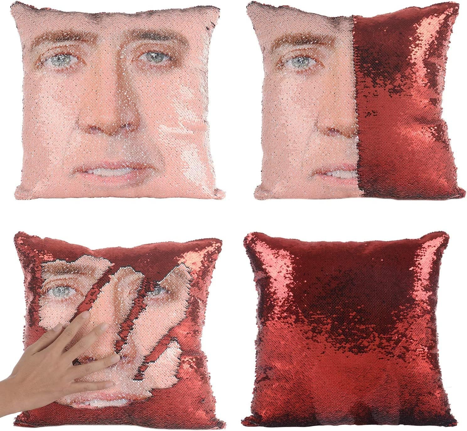 Certified Nicolas Cages Pillow Covers Sequin — WeirdThingsToBuy weird find