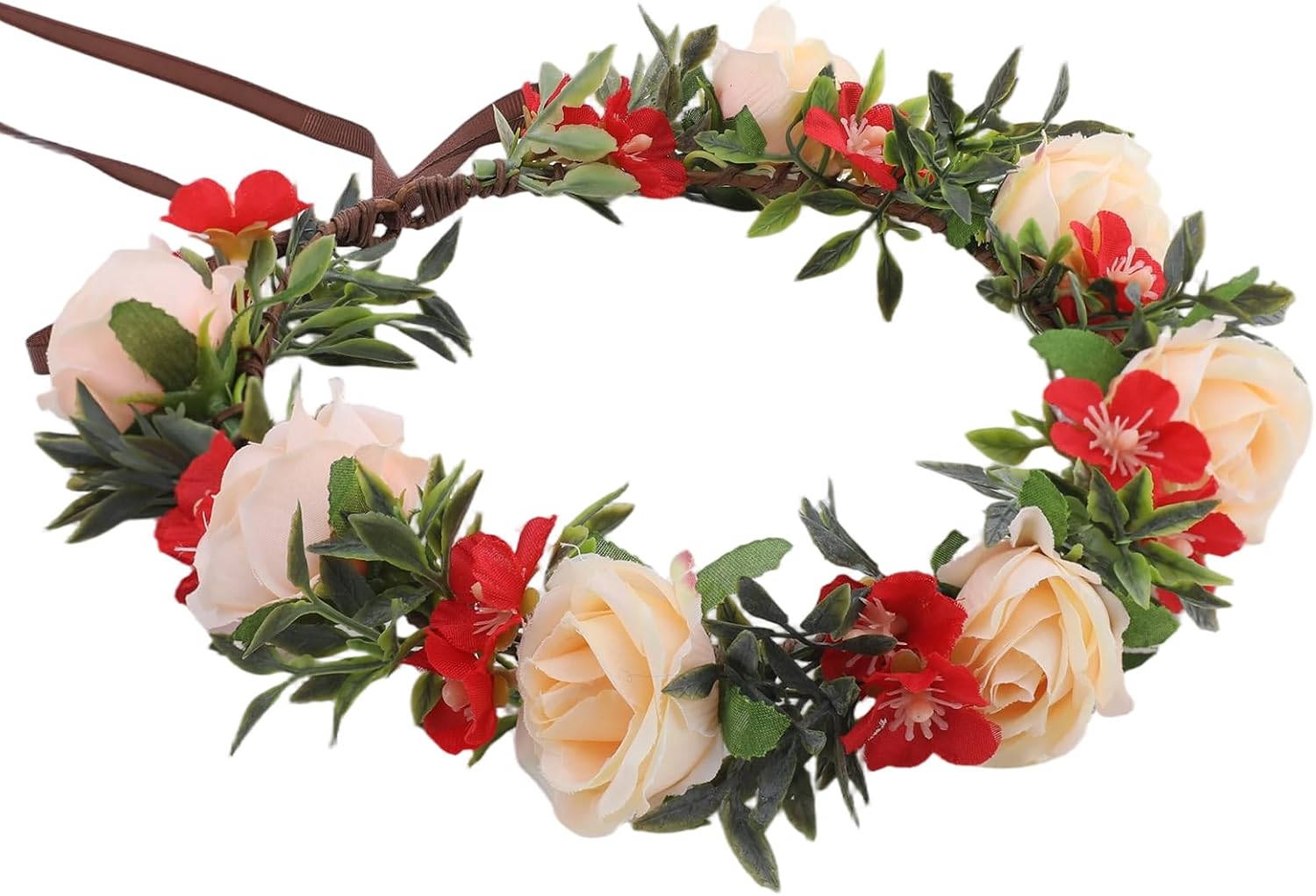 Certified Red Orange Flower Crown Headband — WeirdThingsToBuy weird find