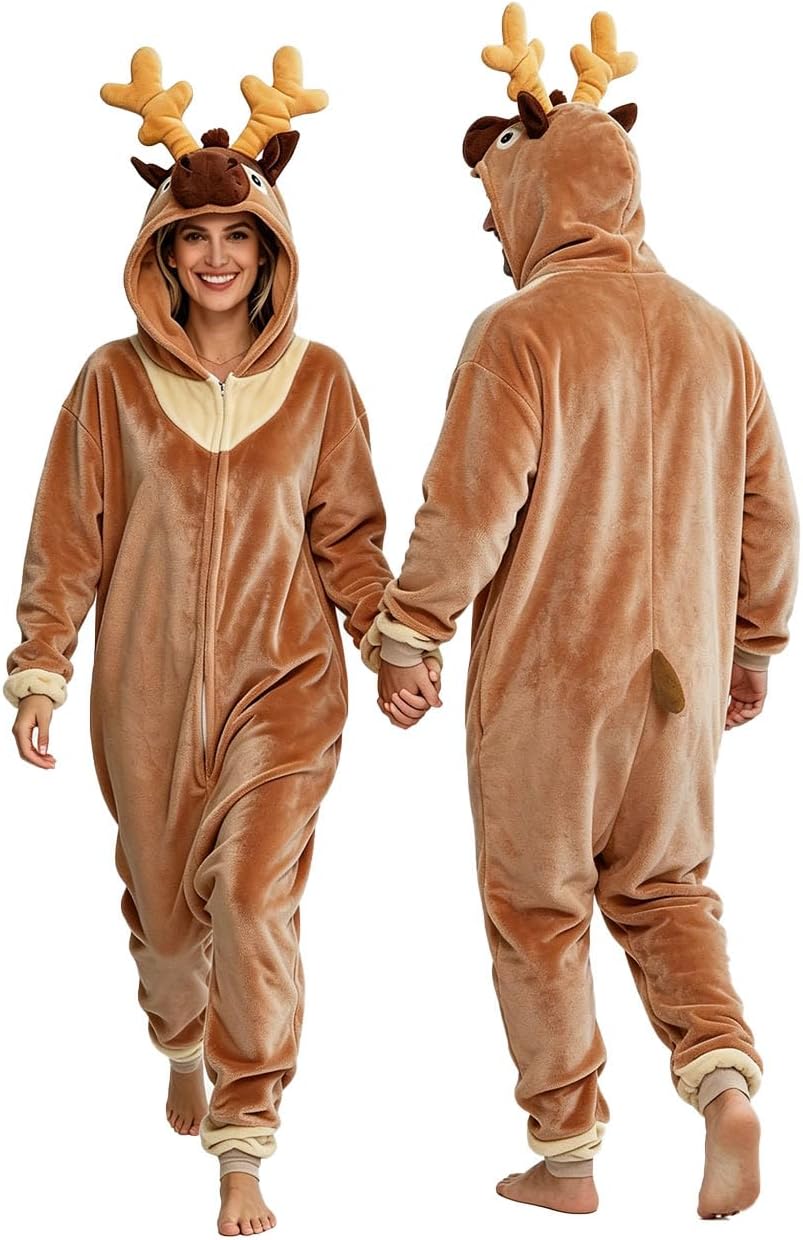 Certified Reindeer Onesie Cosplay Sleepwear Unisex — WeirdThingsToBuy weird find