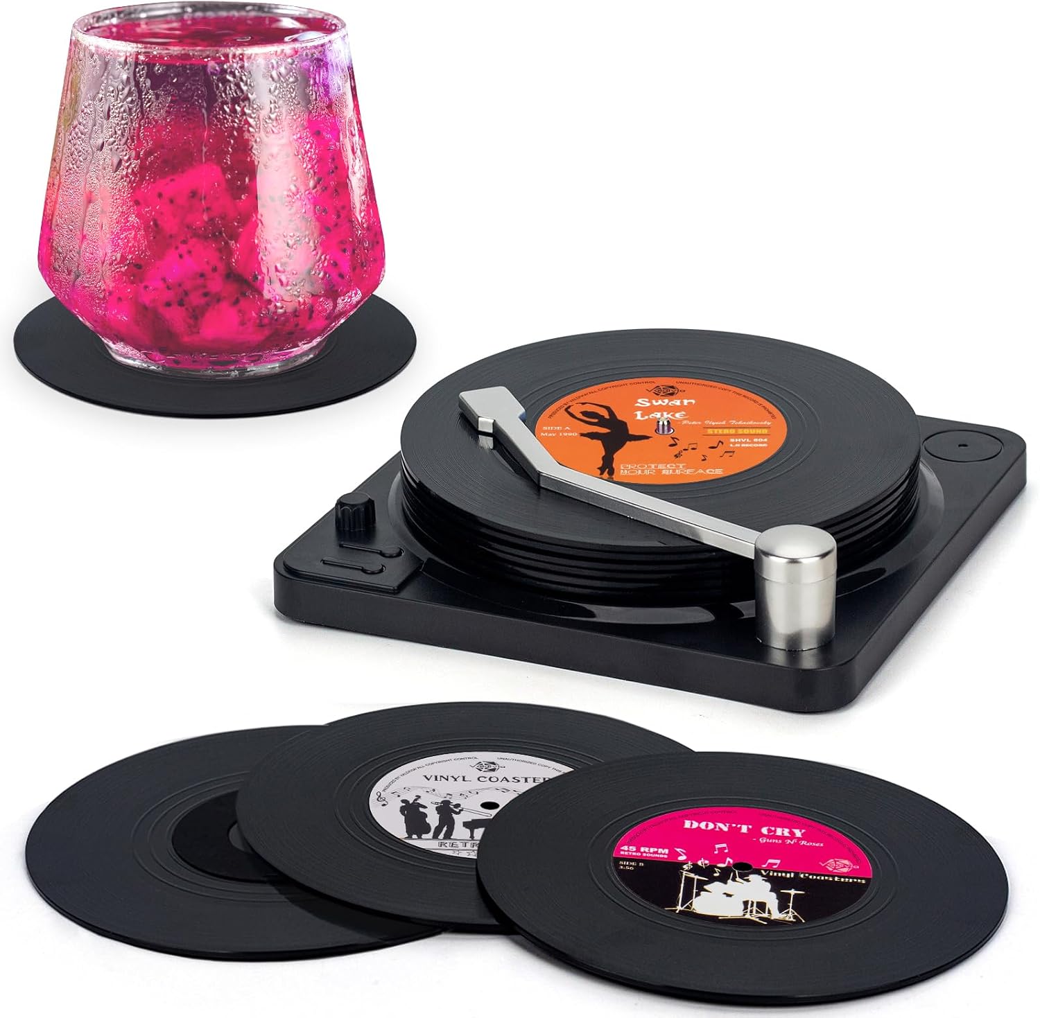 Certified Retro Vinyl Record Coasters Player — WeirdThingsToBuy weird find