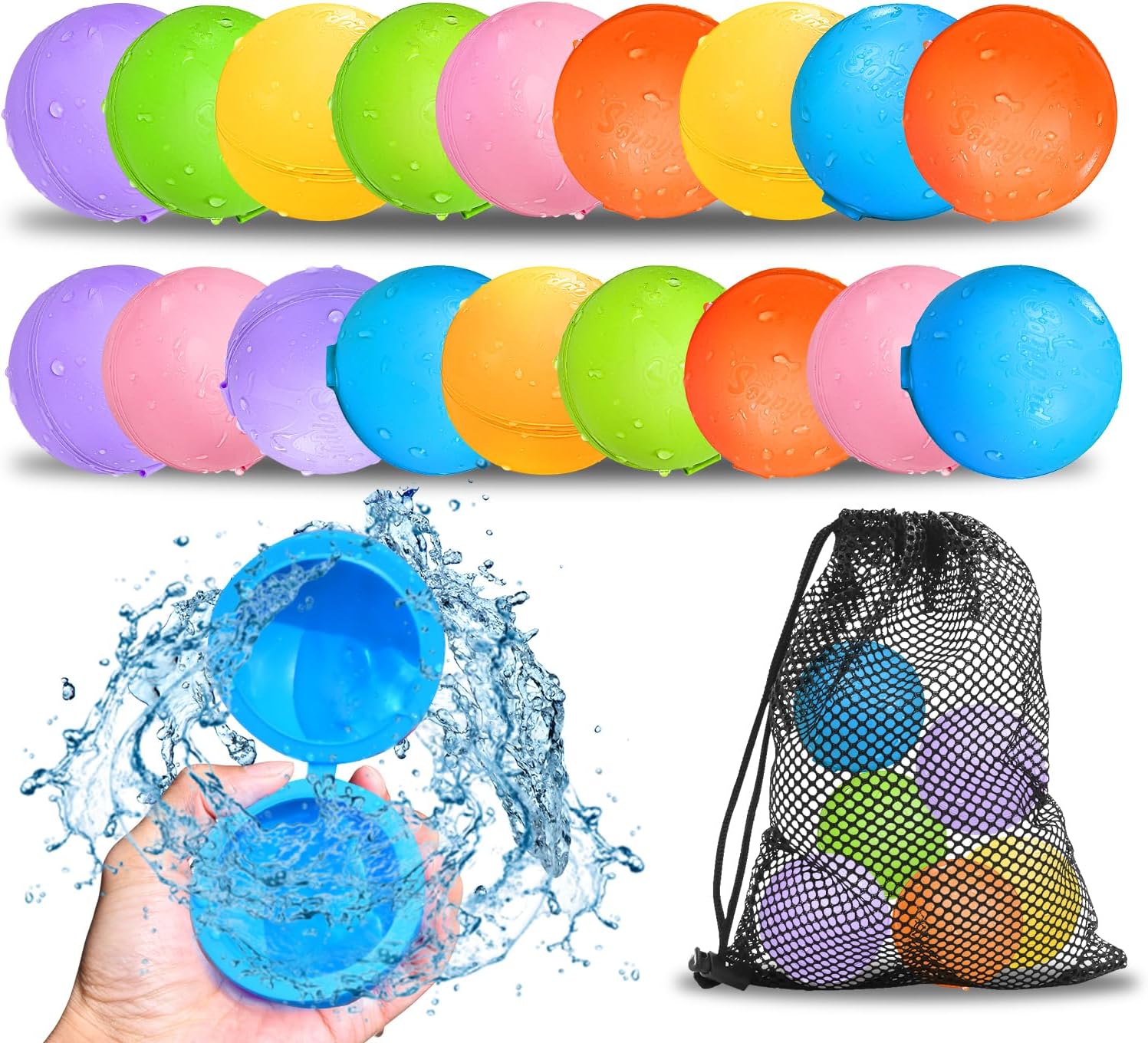 Certified Reusable Water Balloons 18pcs — WeirdThingsToBuy weird find