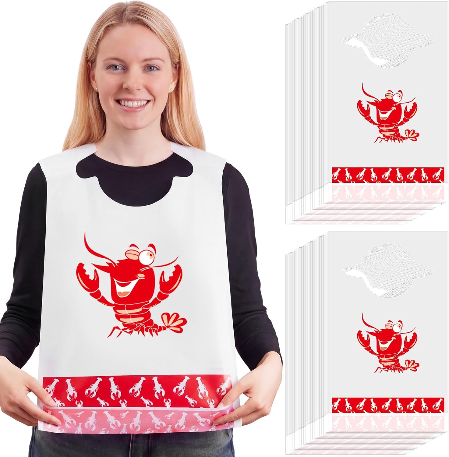 Certified Satinior Disposable Crawfish Bibs Lobster — WeirdThingsToBuy weird find