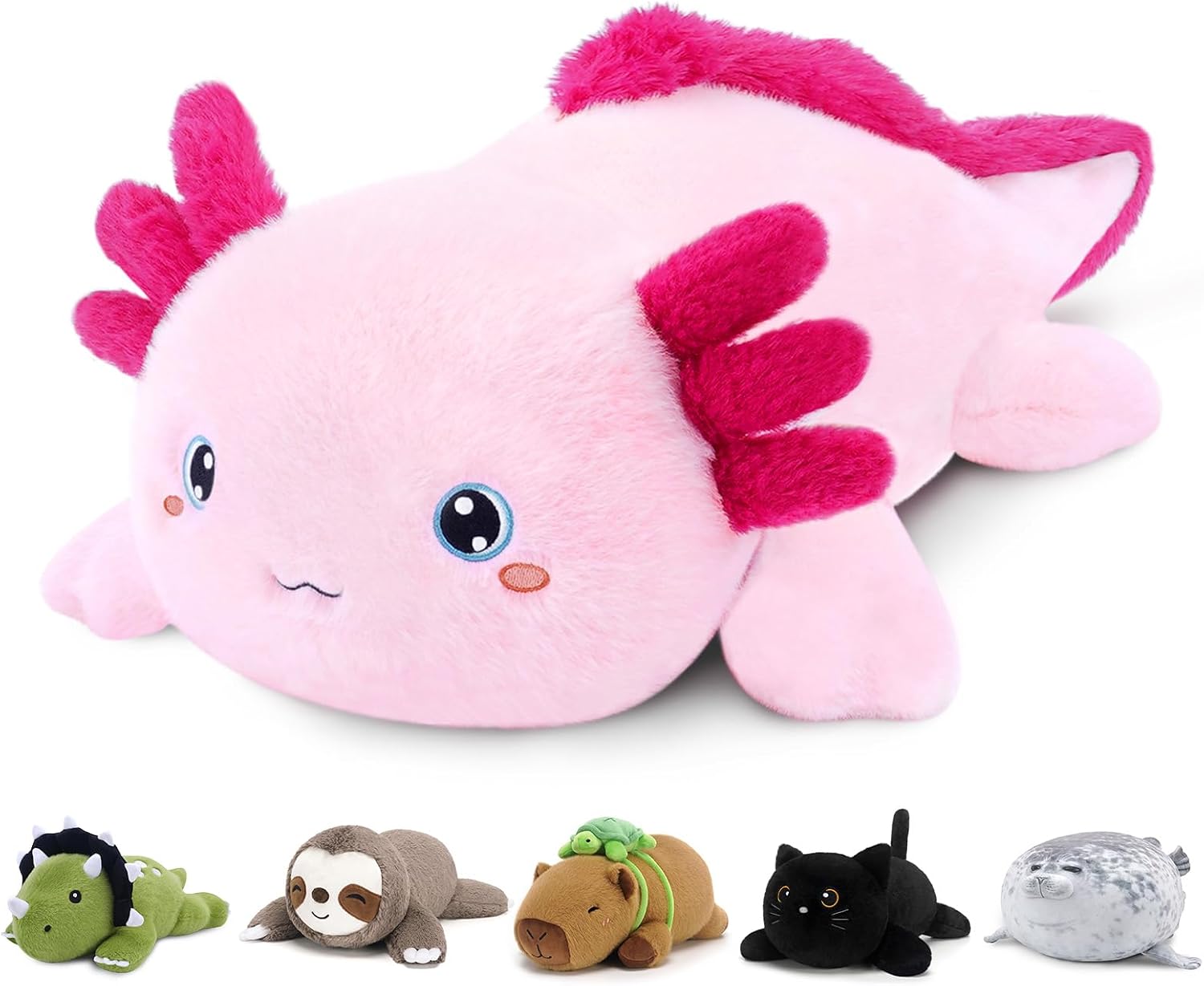 Certified Sqeqe Weighted Stuffed Animal Axolotl — WeirdThingsToBuy weird find