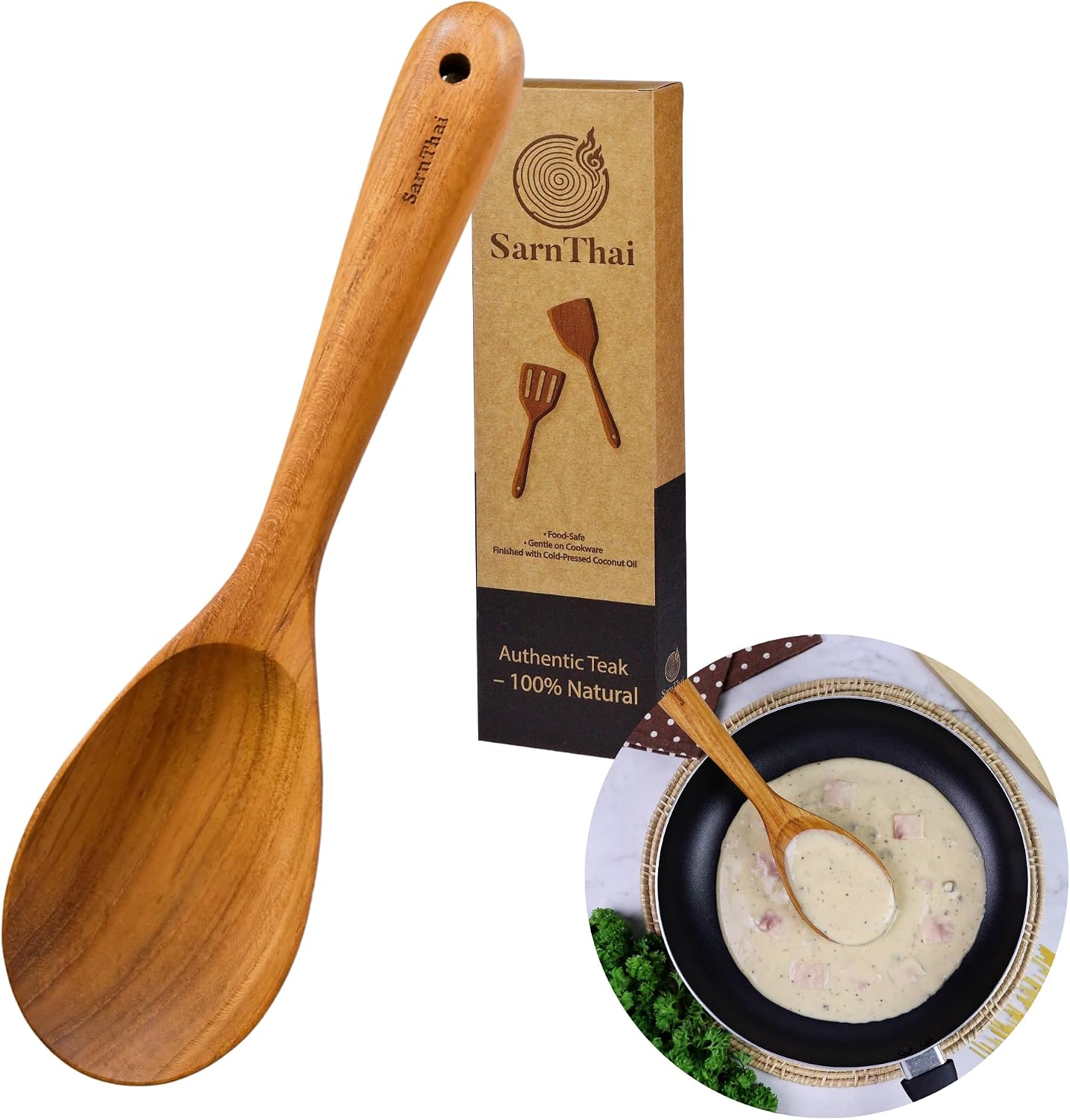 Certified Teak Wood Cooking Spoon — WeirdThingsToBuy weird find