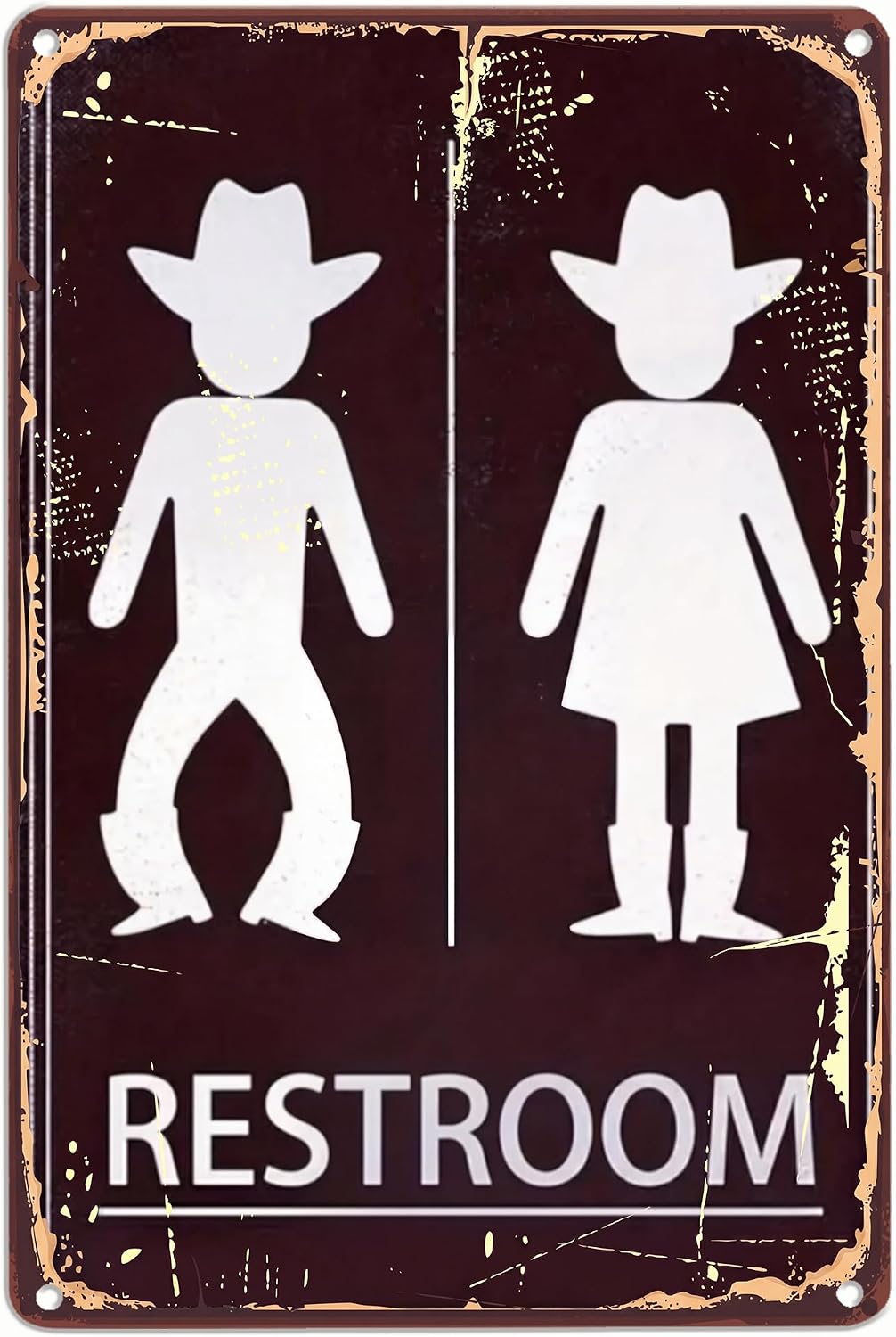 Certified Western Bathroom Metal Sign 8x12 — WeirdThingsToBuy weird find