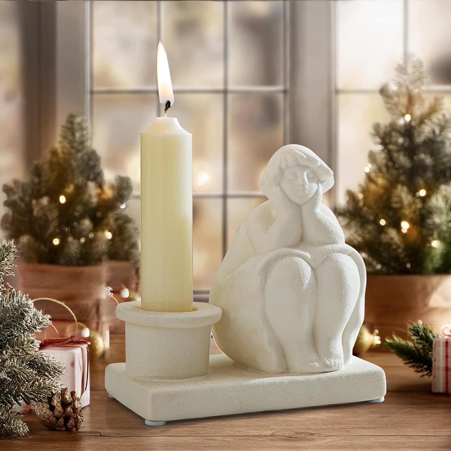 Certified White Candle Holder Handmade Ceramic — WeirdThingsToBuy weird find
