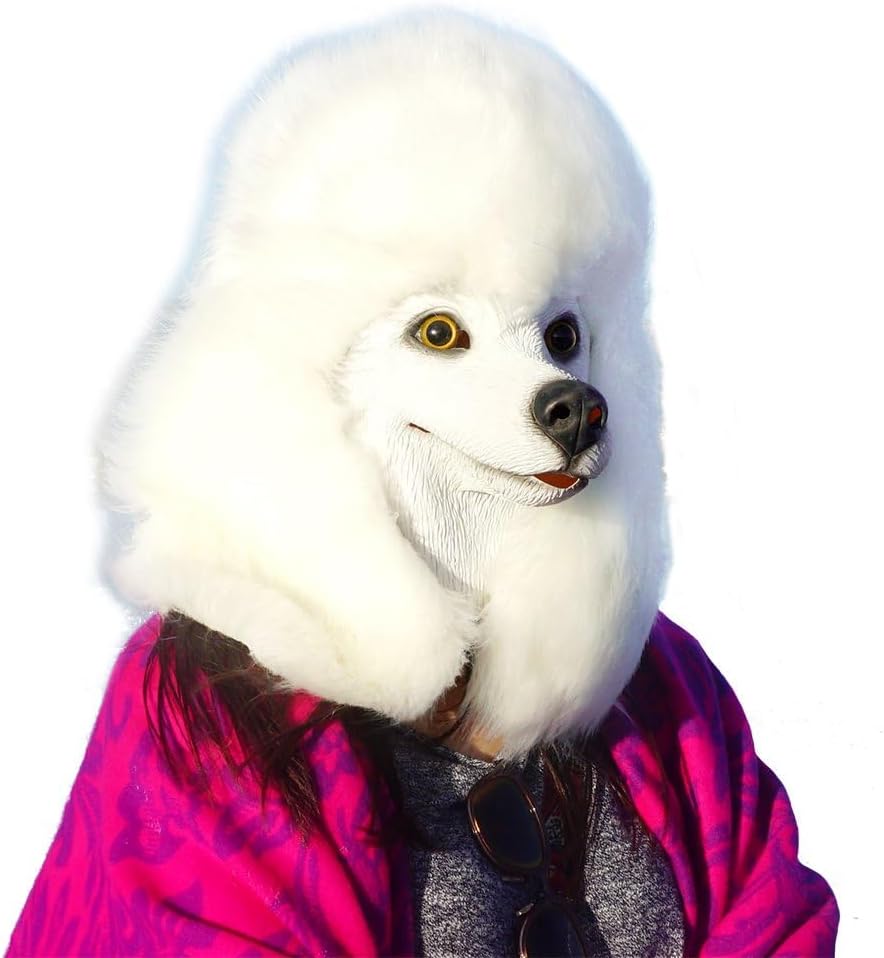 Certified White Poodle Mask Elegant Dog — WeirdThingsToBuy weird find