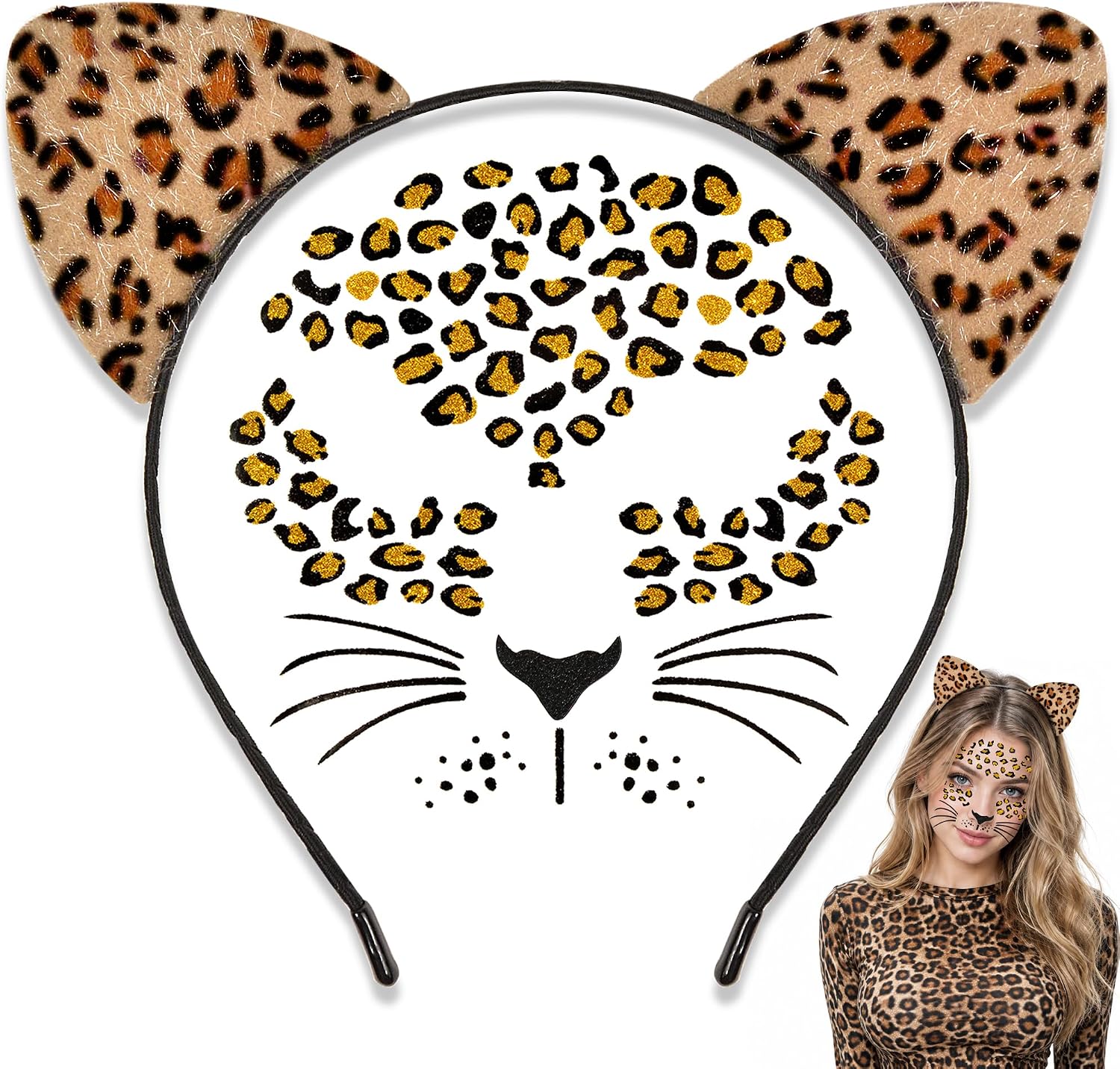Cheetah Ears Headband Temporary Tattoos — WeirdThingsToBuy weird find
