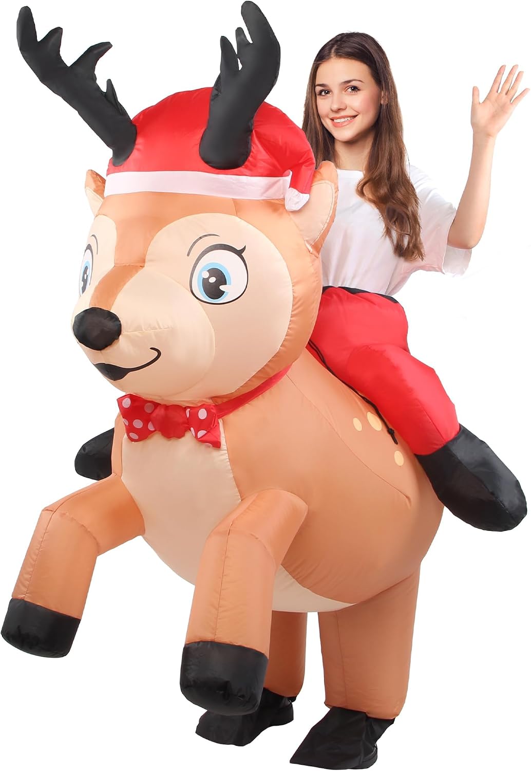Christmas Inflatable Reindeer Costume Funny Energy — WeirdThingsToBuy weird find