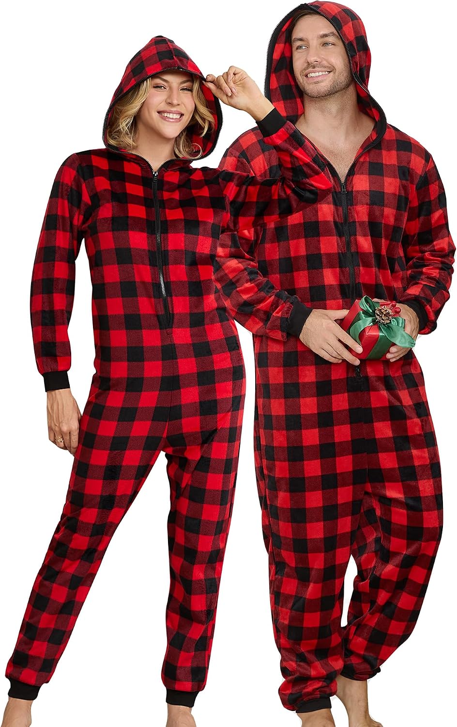 Couple Fleece Onesie Pajamas Matching — WeirdThingsToBuy weird find