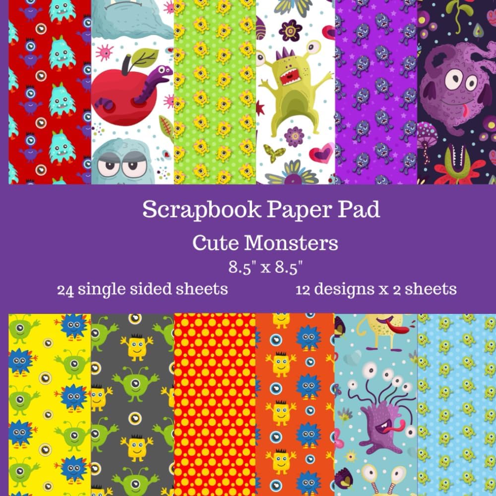 Cute Monsters Scrapbook Paper Pad Situation — WeirdThingsToBuy weird find