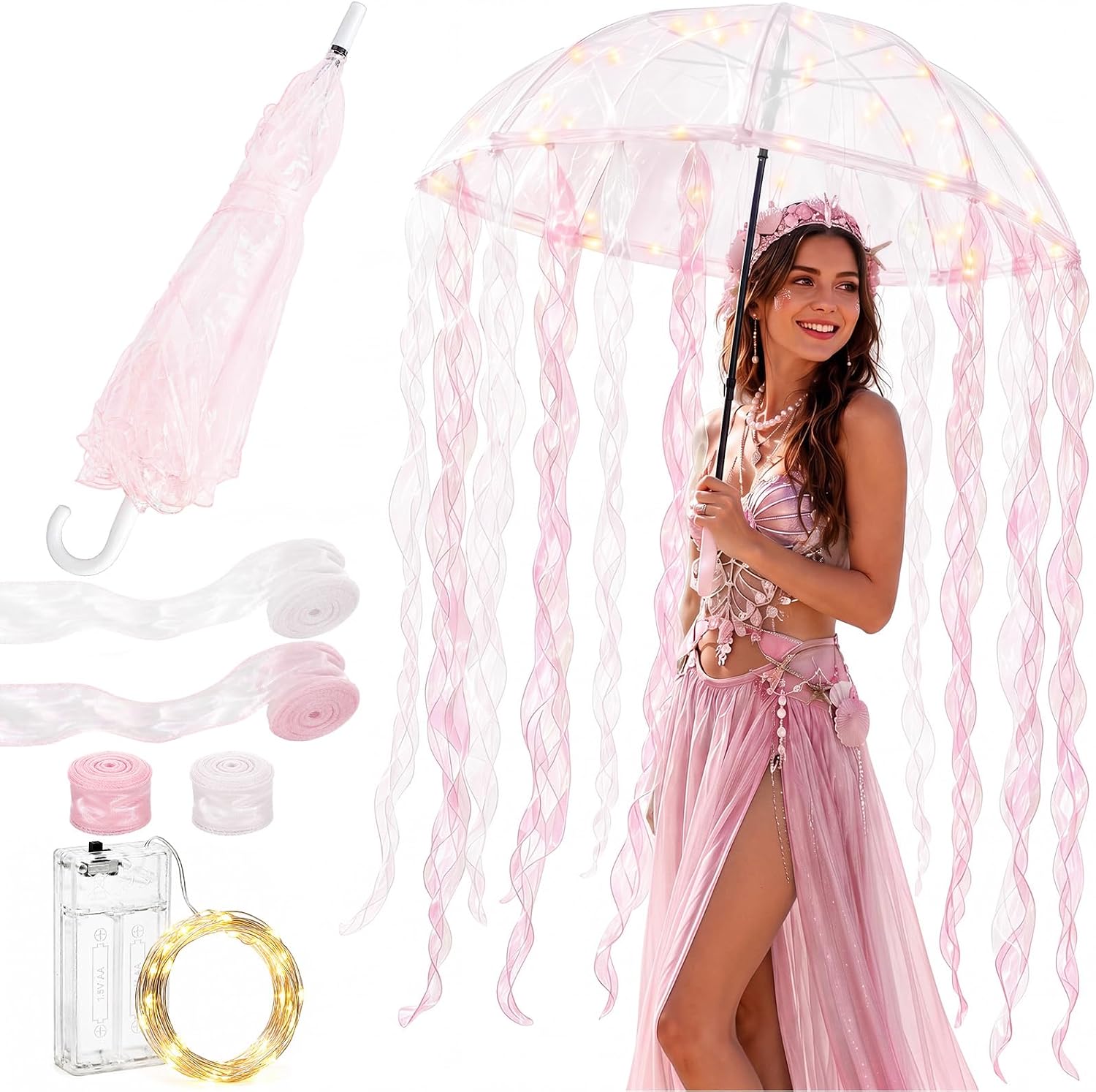 Dansydaisy Jellyfish Umbrella Led Mermaid Situation — WeirdThingsToBuy weird find