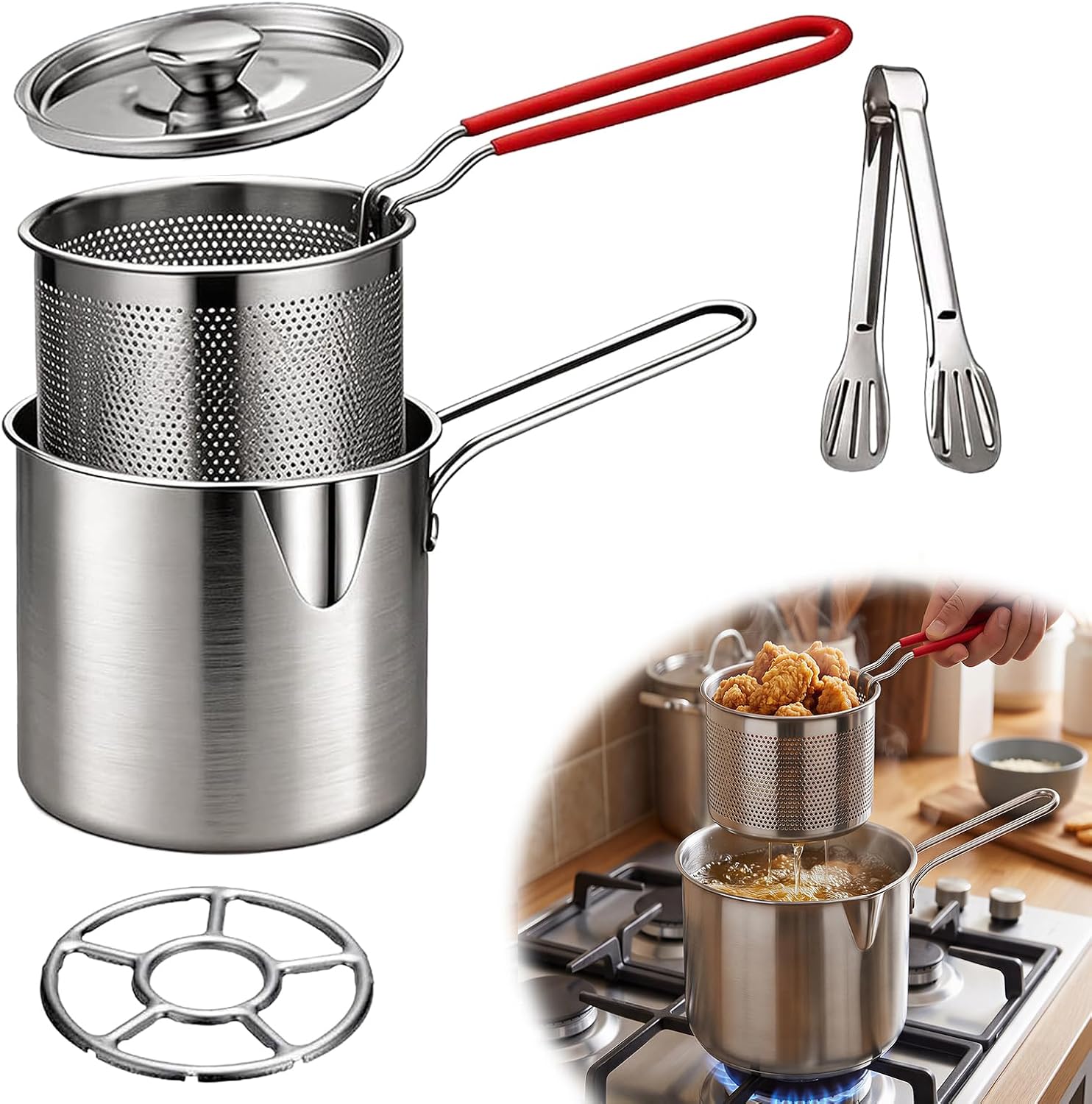 Deep Fryer Pot Set Multifunctional Situation — WeirdThingsToBuy weird find