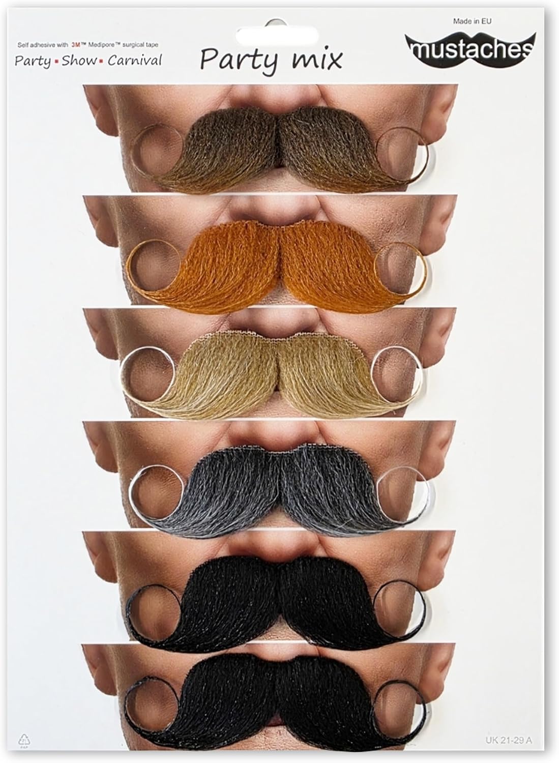 Stick-On Disguise Mustache Pack — WeirdThingsToBuy weird find