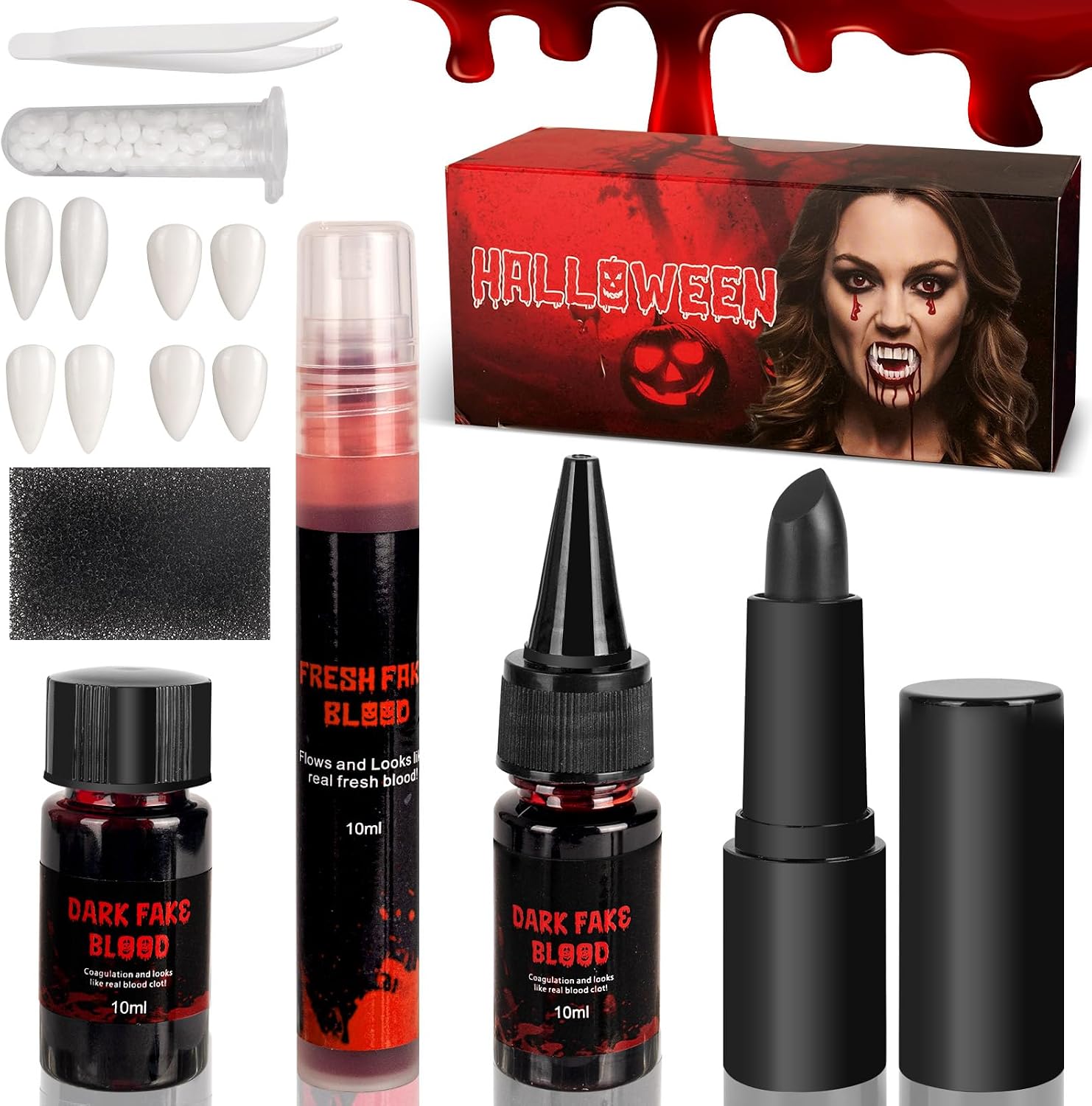 Fake Blood Vampire Teeth Fangs Situation — WeirdThingsToBuy weird find