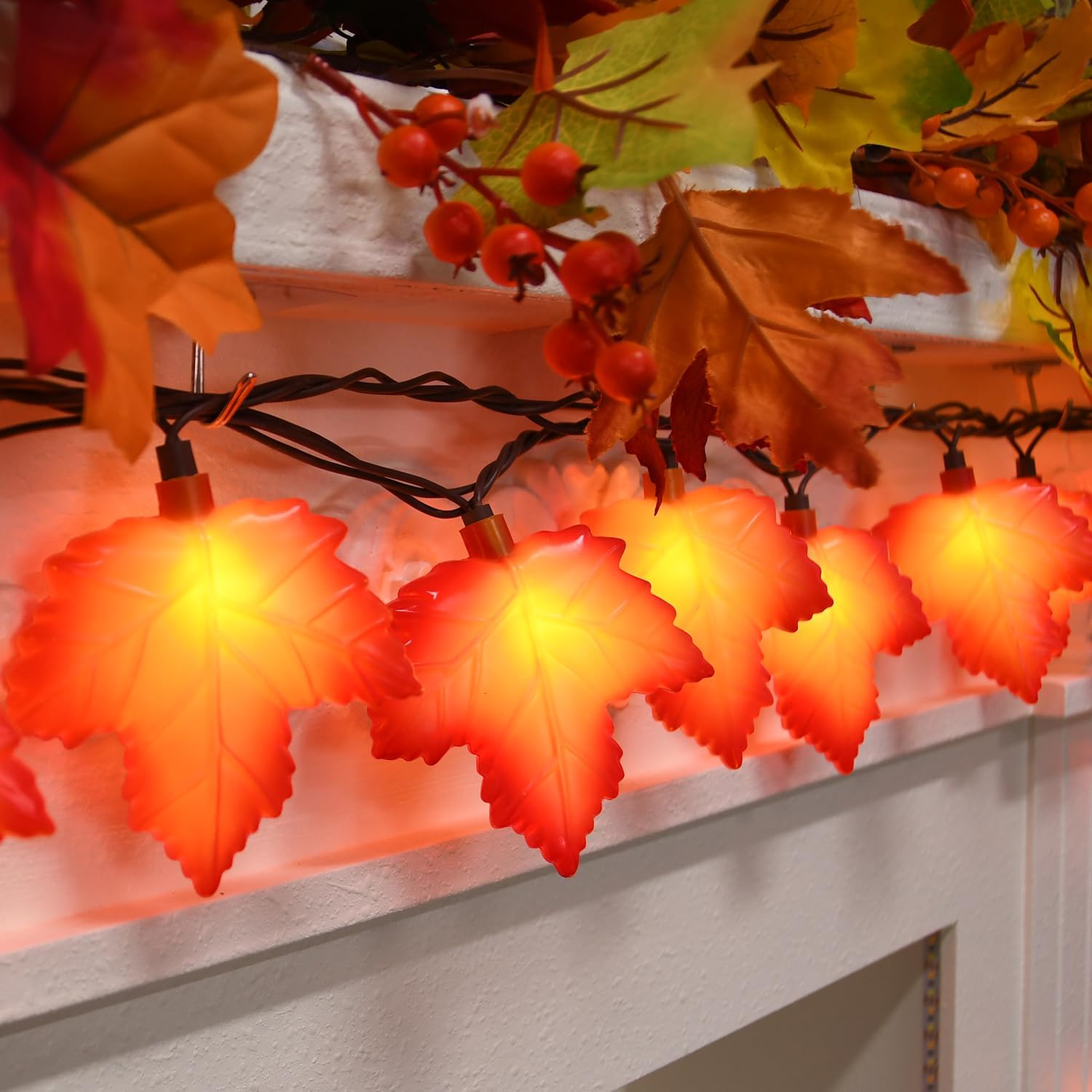 Fall Decor Maple Leaf String Situation — WeirdThingsToBuy weird find
